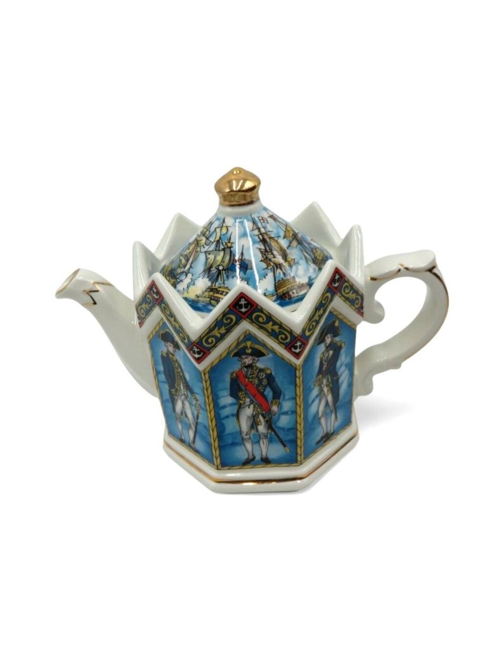 Vintage Sadler Vice Admiral Lord Nelson Teapot Naval Ships Boxed 7"